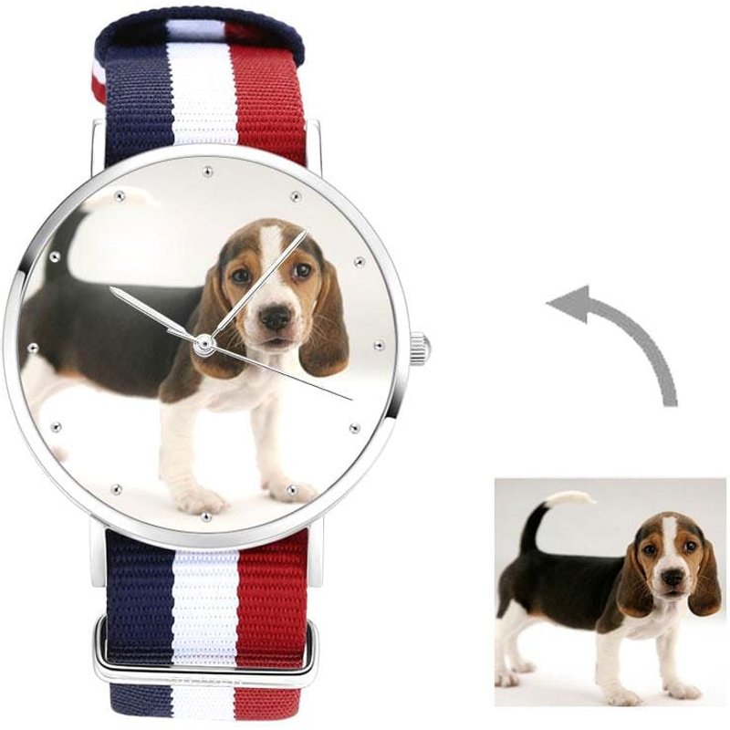 Pet Memorial Photo Watch with Nylon Strap — Mens Watches
