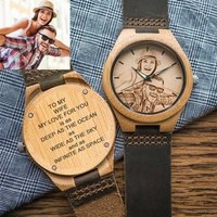 Engraved Photo Watch Gift for Husband