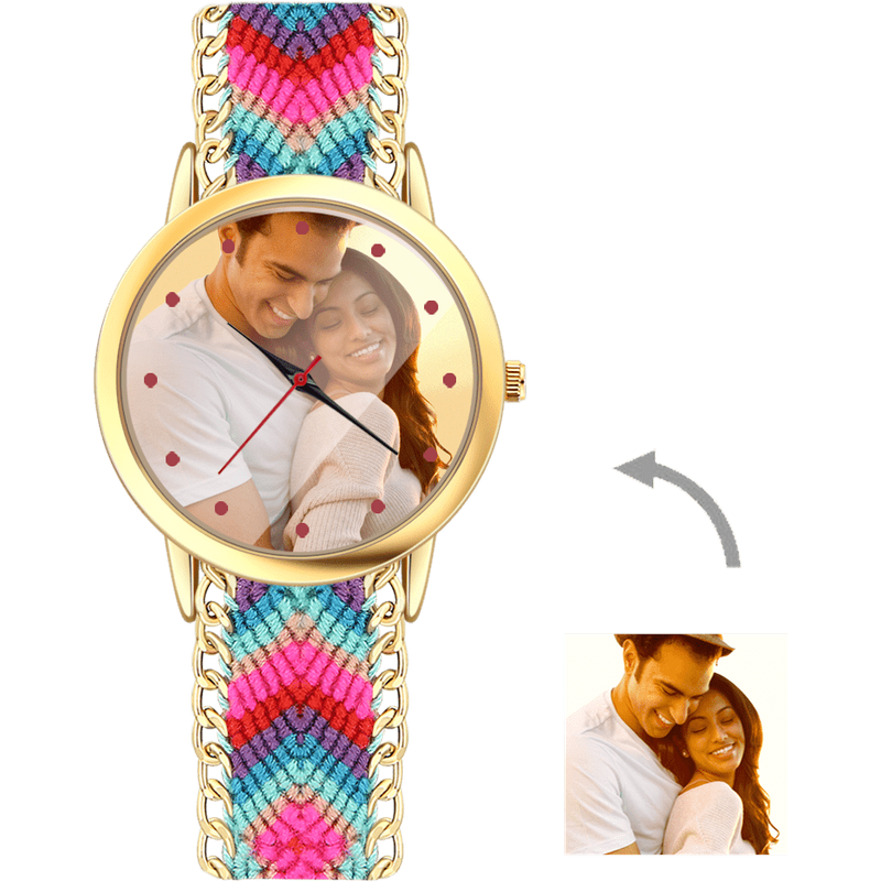 Montre Photo Tressée Couleur — Montres pour hommes