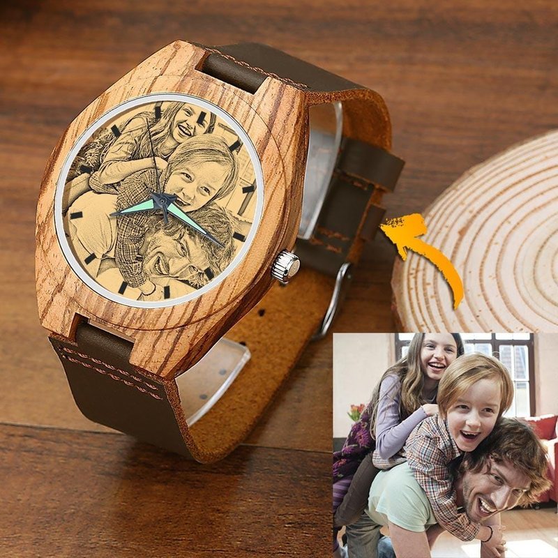Montre Bois Personnalisée Photo — Montres pour hommes