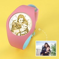Personalized Photo Watch Pink Silicone
