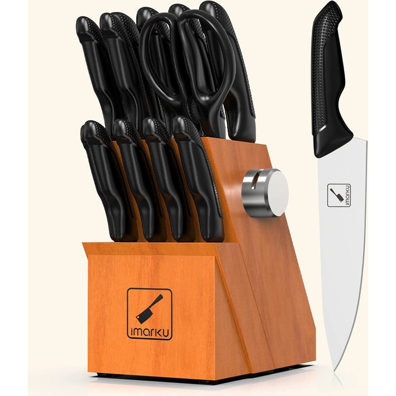 Ensemble de couteaux de cuisine 14 pièces avec bloc — Ensemble de couteaux