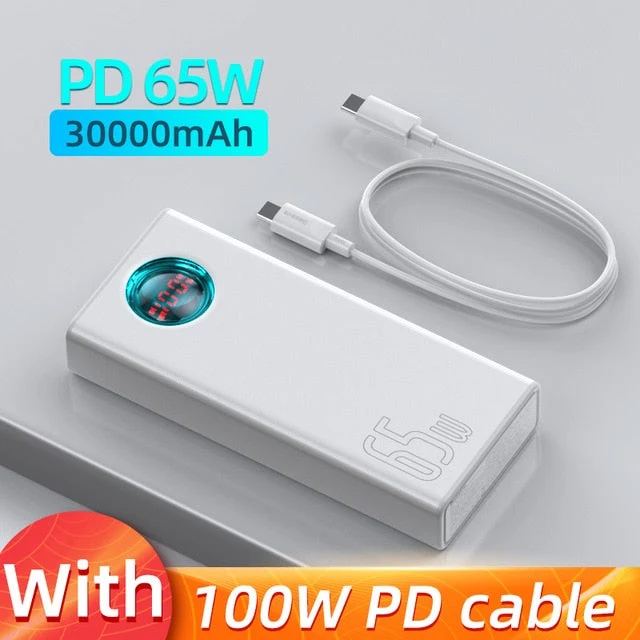 Chargeur Portable Encalife Power Bank 65W 30,000mAh