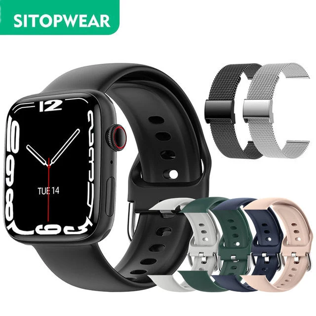 Smart Watch | Wireless Charging Fitness Tracker With 6 Straps - Black With 6 Straps — Smartwatches