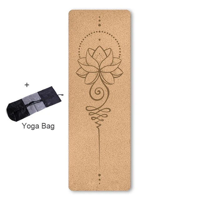 Natural Cork Yoga Mat | Non-Slip Design - Lotus