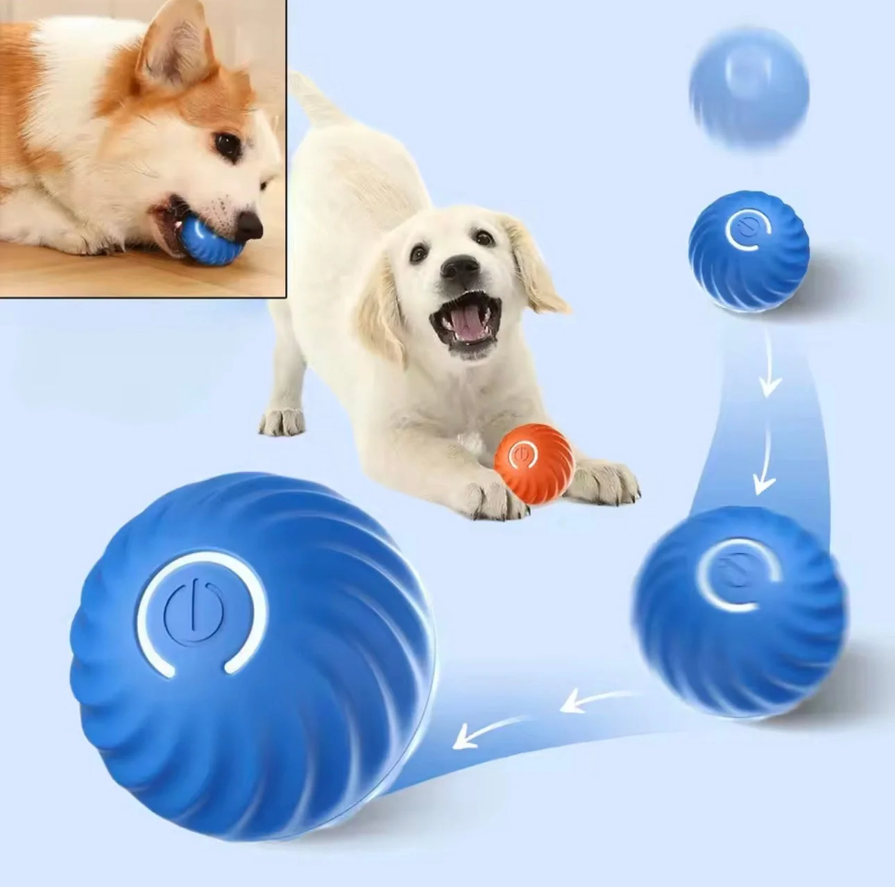 Balle de Jouet Automatique pour Chien - Jouet à Mâcher Interactif Rechargeable USB — Jouets pour chiens