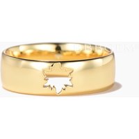 6mm Solid Gold Wedding Ring Unique Leaf Hollow Yellow Gold Men Band — Wedding Jewelry