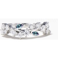 Marquise Color-change Alexandrite Round Moissanite Eternity Engagement Ring