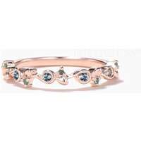 Round Cut Color-change Alexandrite Wedding Ring Emerald Half Eternity Ring — Wedding Jewelry