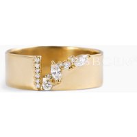 6mm Real Diamond Gap Band with Pave Cluster Wedding Band for Women