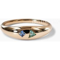 Flush Set Alexandrite Emerald Dome Wedding Ring in 14K Rose Gold