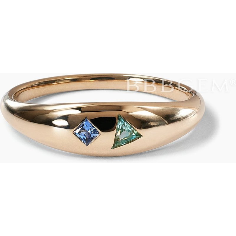 Flush Set Alexandrite Emerald Dome Wedding Ring in 14K Rose Gold — Wedding Jewelry