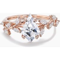 Bague de fiançailles Bypass en moissanite taillée en cerf-volant
