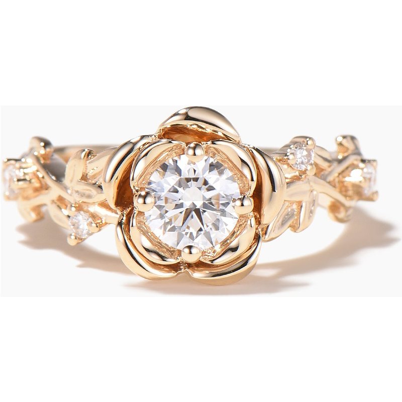 5mm Round Cut Moissanite Diamond Branch Flower Engagement Ring — Engagement Rings