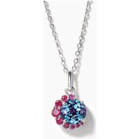 Round Cut Color-change Alexandrite Pendant Ruby Moon Necklace — Pendant Necklace