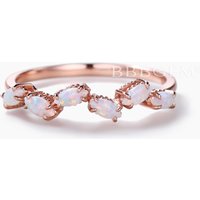 Unique Marquise Shaped Opal Wedding Ring Art Deco October birthstone Gift — Wedding Jewelry