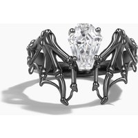 Moissanite Bat Coffin Cut Wedding Ring Vintage Black Gothic Engagement Ring