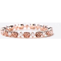 Round Diamond Flower Nature Inspired Wedding Band Full Eternity Ring — Wedding Jewelry