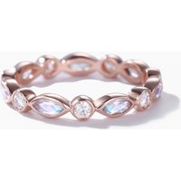 Bague de mariage vintage en pierre de lune et moissanite en or rose