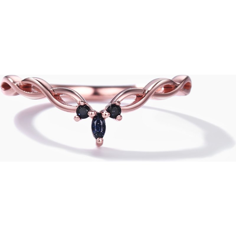 Bague de Mariage en Sable Bleu Bicolore Courbée Infini — Bijoux de mariage
