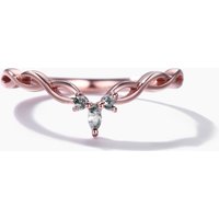 Bague de Mariage en Agate Verte Moussu et Or Rose, Anneau Infini Courbé — Bijoux de mariage