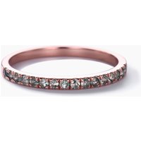Green Moss Agate Wedding Band Rose Gold Half Eternity Ring Petite 2mm — Wedding Jewelry