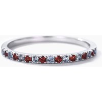 Bague de mariage demi-éternité en alexandrite et grenat