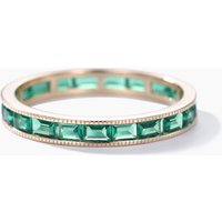 Milgrain Baguette Emerald Wedding Band Full Eternity Ring — Wedding Jewelry