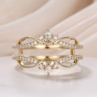 Bague de mariage en or rose 14K avec diamant de style vintage — Bijoux de mariage