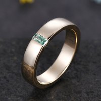 Bague de mariage en or jaune pour hommes en agate mousse 5mm — Bijoux de mariage