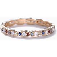 Diamond Yellow Gold Wedding Band Multiple Gemstone Full Eternity Ring — Wedding Jewelry