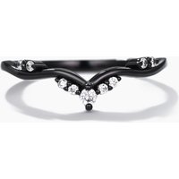 Diamond Black Gold Wedding Ring Twig Chevron Band — Wedding Jewelry