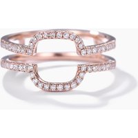 Diamond Rose Gold Wedding Ring Double Curved U Enhancer — Wedding Jewelry