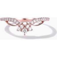 Diamond Rose Gold Wedding Ring Cluster Chevron — Wedding Jewelry
