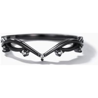 Diamond Black Gold Wedding Ring Chevron Band