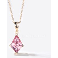 Collier Pendentif en Saphir Padparadscha en Or Rose BBBGEM — Collier pendentif