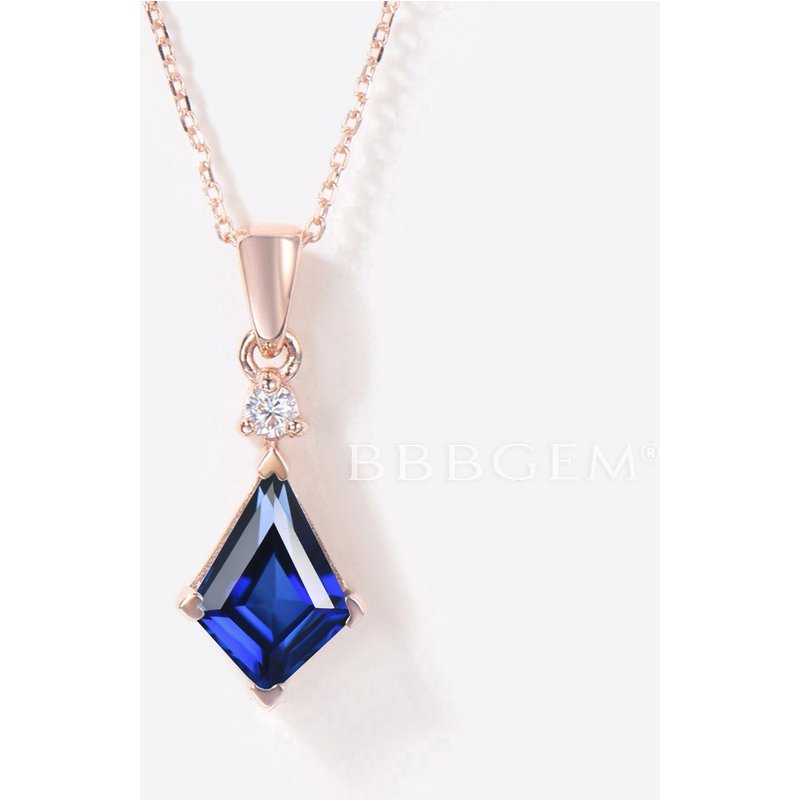 Collier de Mariage en Saphir BBBGEM en Or Rose Massif — Collier pendentif