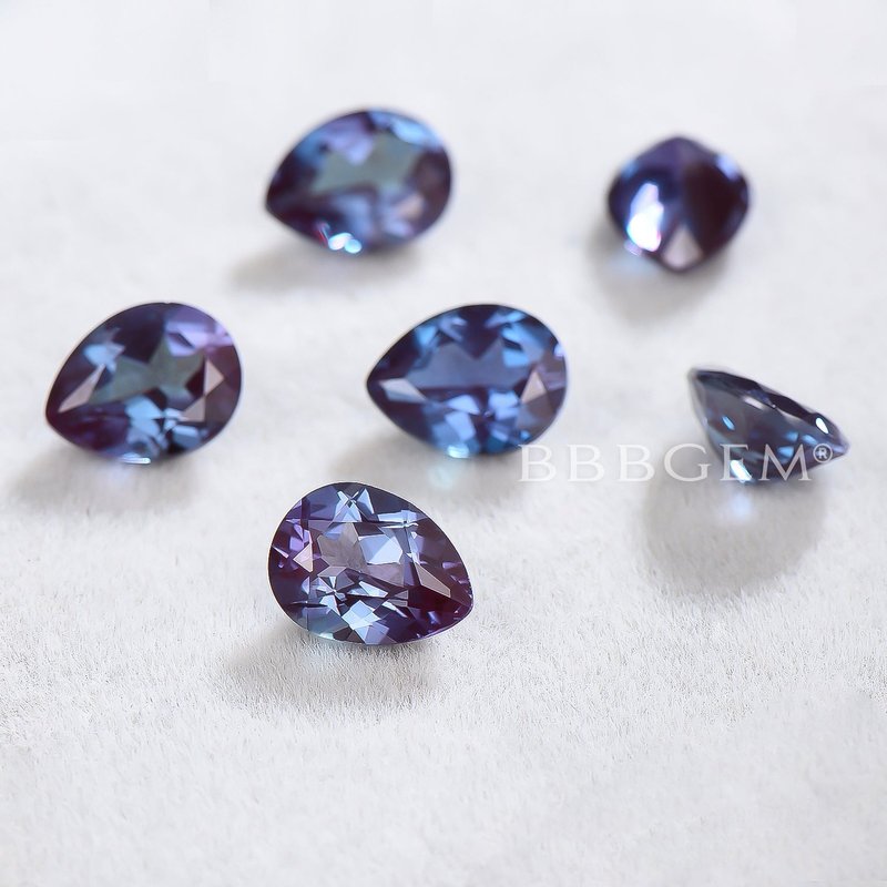Pear Cut Faceted Loose Alexandrite Gemstone June Birthstone — Birthstone Necklace