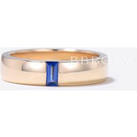 Baguette Cut Sapphire Engagement Band 4mm Mens Wedding Band