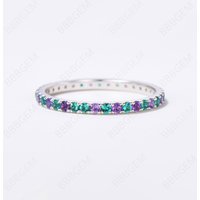 Bague de mariage Eternal Harmony avec Améthyste et Émeraude