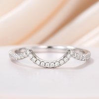 Bague de mariage en or blanc 18K avec accents en diamant naturel — Bijoux de mariage