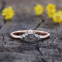 Curved Alexandrite And Moissanite Wedding Band — Wedding Jewelry