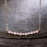 Opal Pendant Pendant Necklace Silver Moissanite Rose Gold Plated/14K/18K-14 Inches