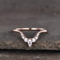 Moisannite Wedding Band Lucia 14K/18 Rose Gold — Wedding Jewelry