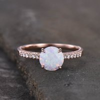 Bague de fiançailles Opale Solitaire en Or Rose