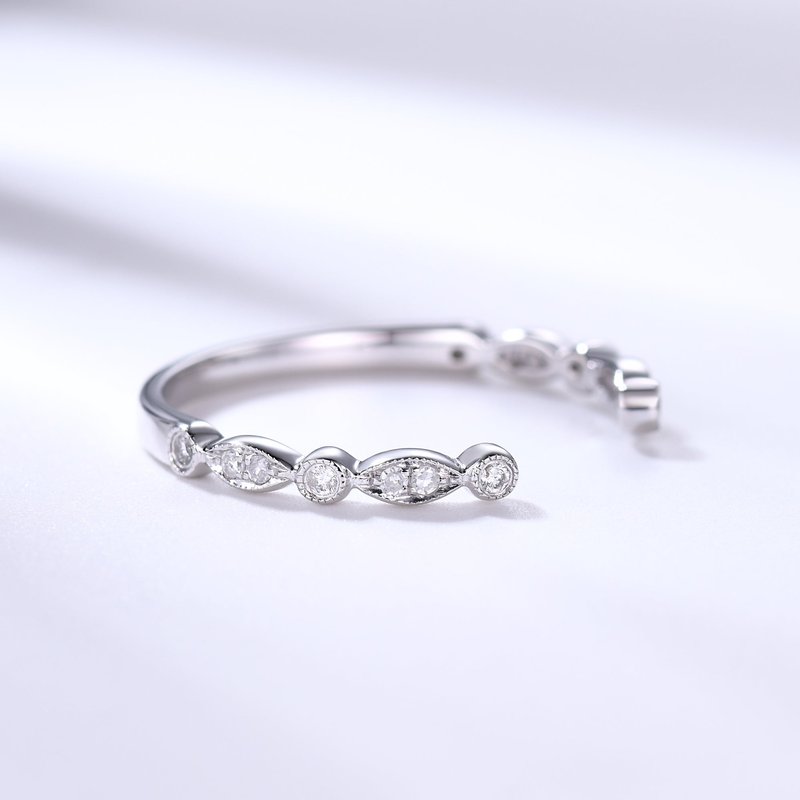 Bague de Mariage en Diamant Art Déco en Or Blanc 14k et 18k — Bijoux de mariage