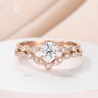 Ensemble de Bagues de Fiançailles Moissanite Rosalie 2pcs