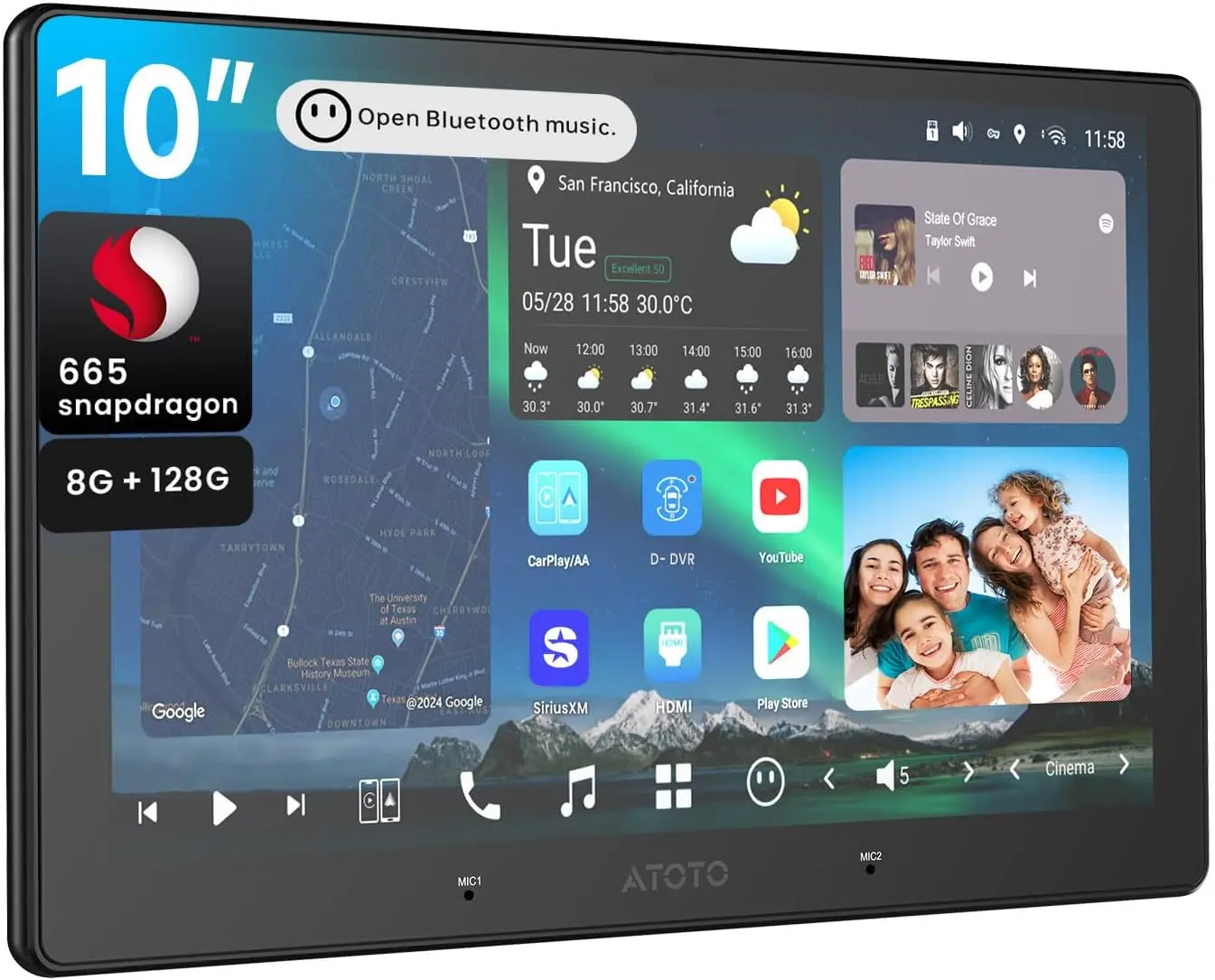 Atoto X10G211E Stéréo de voiture Double Din 10" avec écran Qled — Autoradios et unités principales