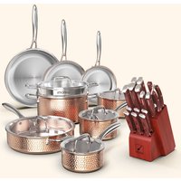 Hammered Everything Cookware and Knife Set