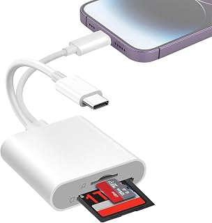 SD Card Reader for iPhone & USB-C Laptop